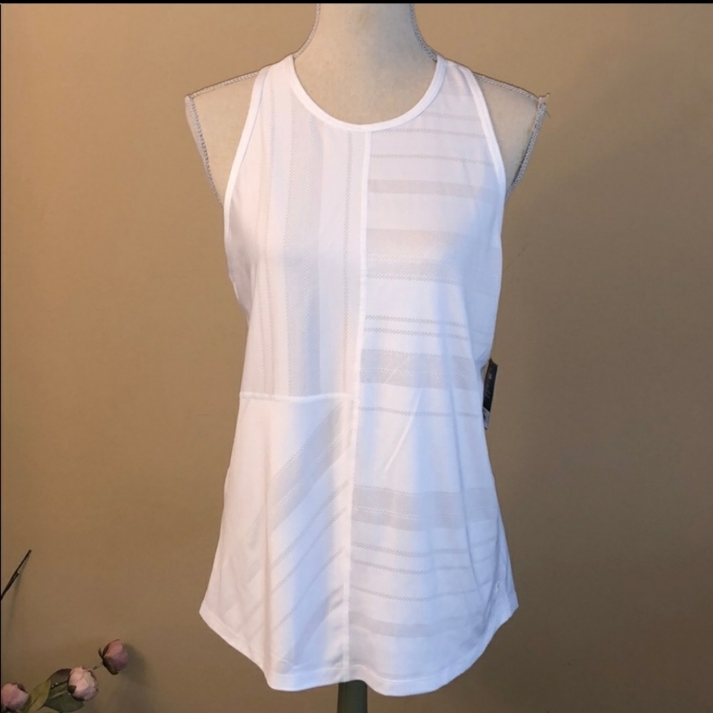 FILA White Weave Racerback Workout Top, Large